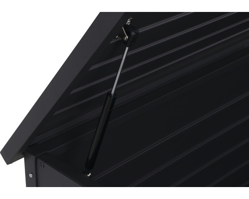 Detailansicht einer Gartenbox mit Gasdruckfeder