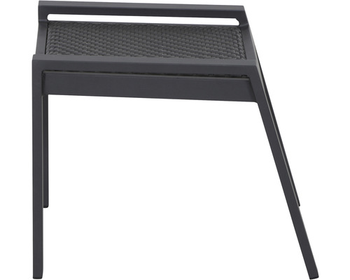 Gartentisch mit Aluminiumrahmen und geflochtener Tischplatte