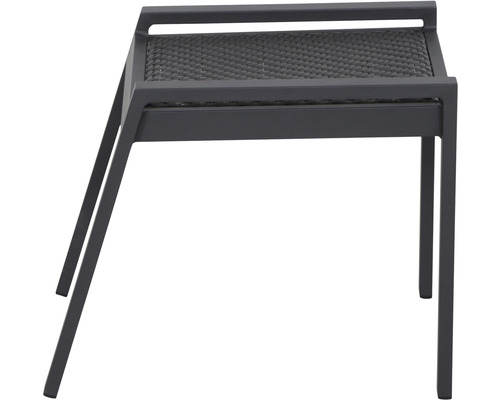 Gartentisch mit Geflechtplatte und Metallgestell