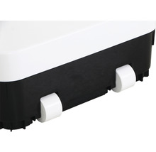 Detailansicht einer mobilen Box mit Rollen