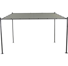 Pavillon mit grauer Plane und schwarzem Gestell für den Garten