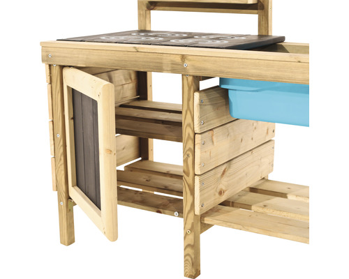 Spielküche aus Holz mit Stauraum und Becken