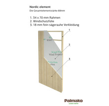 Gartenhaus Palmako Annabel 18 mm inkl. Fußboden und Schiebetür 502 x 390 cm natur