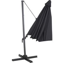 Schirm mit seitlichem Mast und Standfuß für den Außenbereich