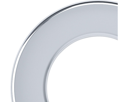 Detailaufnahme eines runden, verchromten Objekts