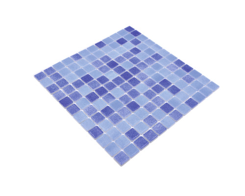 Mosaikfliese mit quadratischen, blauen Elementen