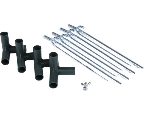 Bodenanker, Verbinder und Flügelmutter für die Gartenbewässerung