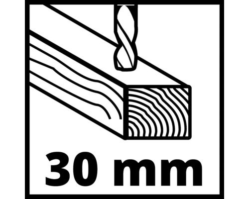 Symbol für Bohren in Holz bis 30 Millimeter Durchmesser