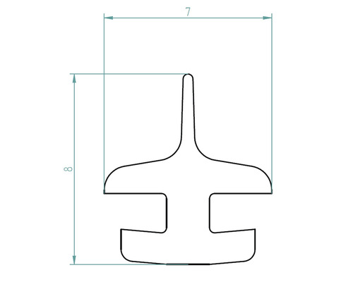 Abmessungen eines Dichtungsprofils: 7 mal 8 Zentimeter