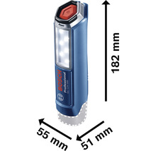Bosch Akku-Baustrahler mit Abmessungen