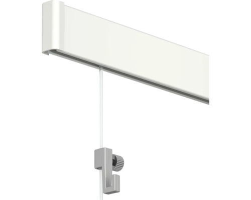 Aufhängesystem All-In-One Click Rail 2 m weiß Primer Gardinenschiene mit Aufhänger und transparentem Seil