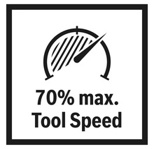 Werkzeuggeschwindigkeit maximal 70 Prozent