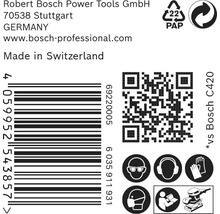 Produktinformationen mit Barcode, QR-Code und Sicherheitshinweisen