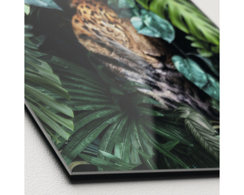 Dekorative Glasplatte mit Dschungel und Leopard Motiv