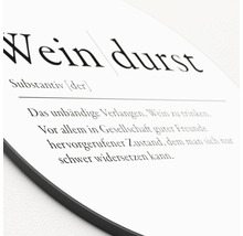 Dekoratives Schild mit der Definition von Weindurst