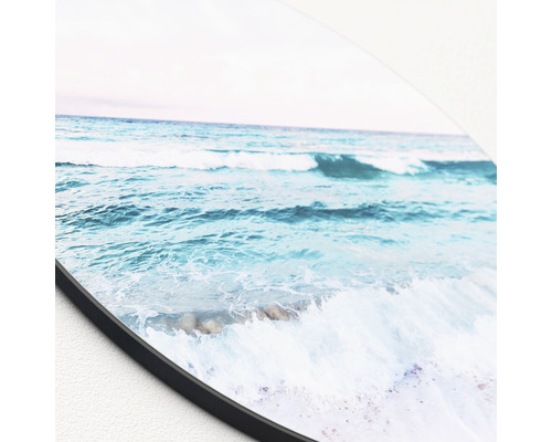 Rundes Wandbild mit Meeresmotiv und Wellen