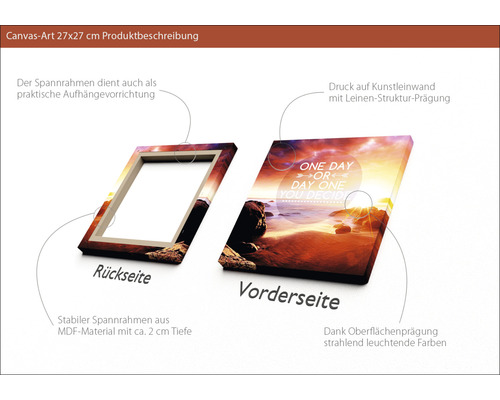 Canvasbild 27x27 cm mit Leinwandstruktur und MDF Rahmen