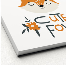 Leinwandbild mit Fuchs und Schriftzug