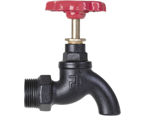 Wasserhahn mit rotem Griff