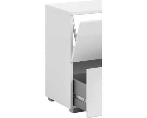 Weißer Badezimmerschrank mit Schublade und Kippfach