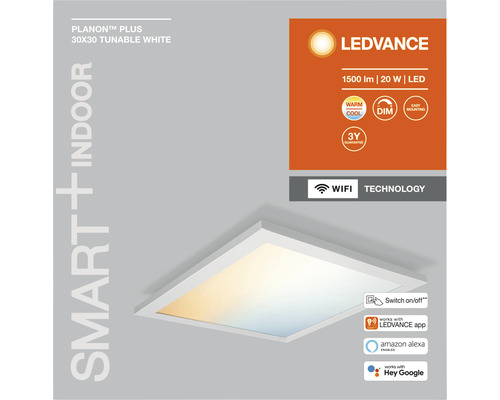 LEDVANCE Planon Plus Deckenleuchte, 30x30, tunable white, für Innenräume