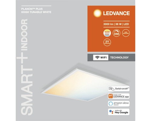 LED Panel Ledvance Smart WF Planon 36 W 1-flammig IP 20, weiß