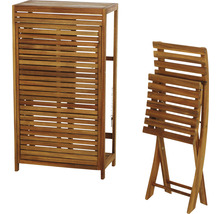 Holz Gartenschrank und Klappstuhl aus Holz