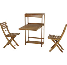 Holzklapptisch mit zwei Holzklappstühlen