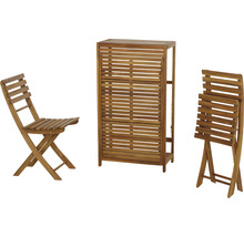 Gartenmöbel-Set aus Holz mit Klappstuhl und Aufbewahrungsschrank
