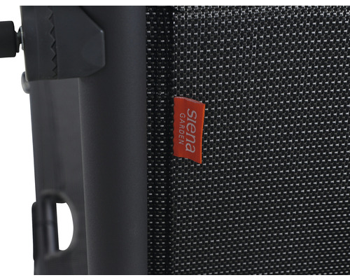 Detailansicht eines Gartenmöbels mit dem Siena Garden Logo.