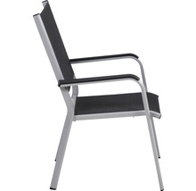 Gartensessel mit Armlehnen aus Aluminium und Textilbespannung