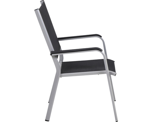 Gartensessel mit Armlehnen aus Aluminium und Textilbespannung