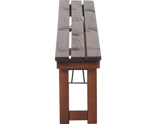 Holzbank mit Metallrahmen