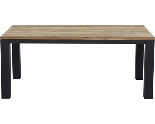 Esstisch mit Holzplatte und Metallbeinen