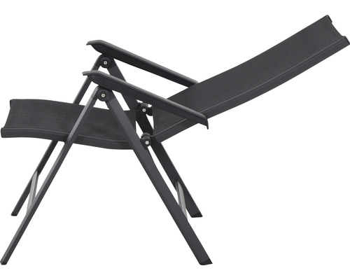 Verstellbarer Gartenstuhl aus Textil und Metall