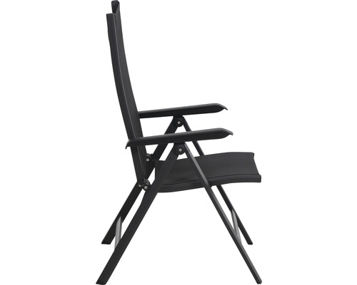 Gartensessel aus Aluminium mit Armlehnen, Seitenansicht