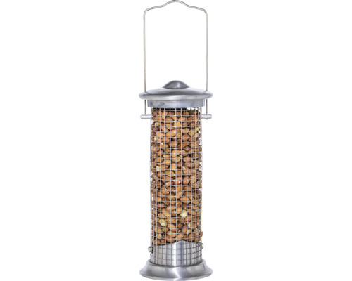 Vogelhaus aus Metall mit Erdnüssen