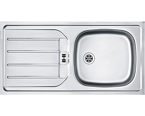 Spüle aus Edelstahl mit Abtropffläche