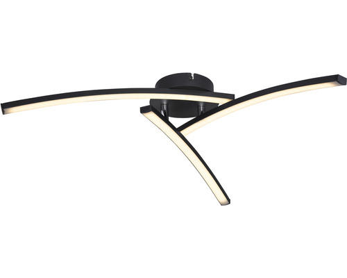 Schwarze LED Deckenleuchte mit gebogenen Lichtarmen