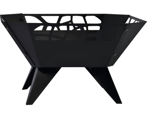 Feuerschale aus Metall mit drei Beinen und ausgeschnittenem Muster