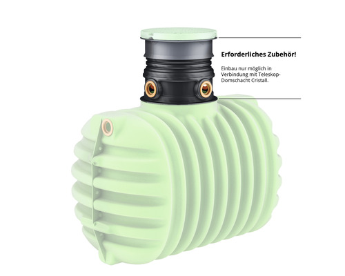 Regenwassertank mit Teleskop-Domschacht