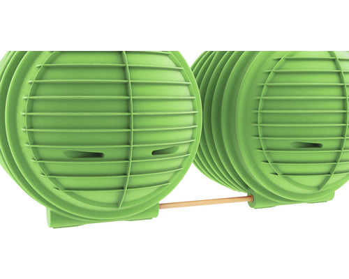 Zwei grüne Rigolenmodule für die Regenwasserversickerung