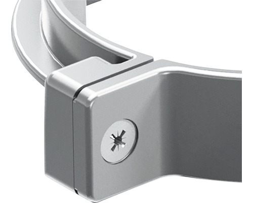 Rohrschelle aus Metall mit Schraube