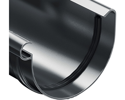 Halbrunde Dachrinne aus Metall