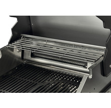 Innenansicht eines Grills mit Warmhalterost und Grillrost