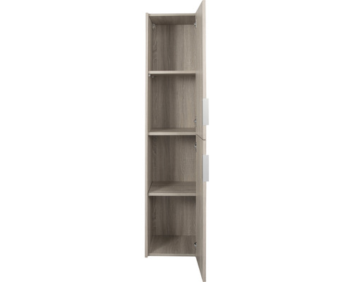 Hochschrank mit offenen Türen und vier Regalböden