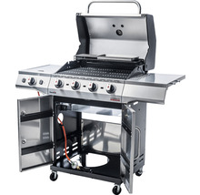 Gasgrill Char-Broil Performance Pro S 4 4 Brenner+1 Brenner+Seitenbrenner Edelstahl inkl. Ablage, Deckelthermometer, Fettauffangschale, Warmhalterost, Drehregler mit LED-Beleuchtung,Integrierter Flaschenöffner Grillrost