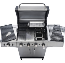 Gasgrill Char-Broil Performance Pro S 4 4 Brenner+1 Brenner+Seitenbrenner Edelstahl inkl. Ablage, Deckelthermometer, Fettauffangschale, Warmhalterost, Drehregler mit LED-Beleuchtung,Integrierter Flaschenöffner Grillrost