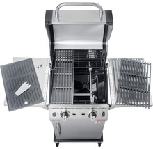 Offener Gasgrill mit Grillrosten und Zubehör