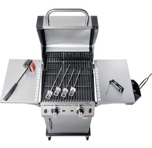 Gasgrill mit Grillbürste, Grillthermometer und Grillbesteck